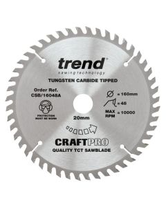 (C) CSB/16048A TREND WOOD CIRCULAR SAW BLADE 160MM DIA X 20MM BORE X 48T