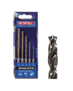 FAIQCSET5 FAITHFULL 5 PIECE QUICK CHANGE HSS COBALT IMPACT DRILL BIT SET (2 TO 6MM)