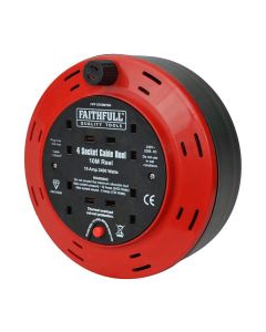 FAITHFULL 10M 10A CABLE REEL (4 SOCKETS) XMS25CR10M